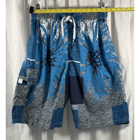 NBN Gear Men's Swim Shorts Trunks Surf Beach Resort Blue Gray White XL 87-39 - Picture 8 of 15